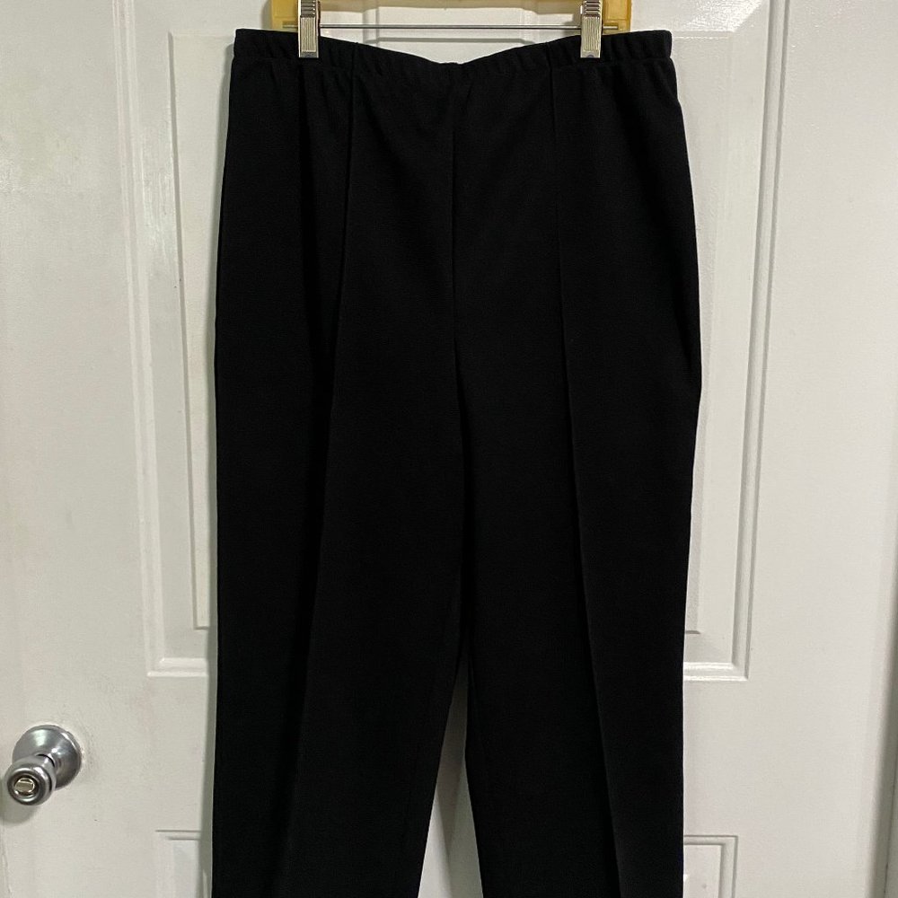 Vintage Sears Women's Black Pants Size 18 Made in USA Polyester Perma Press